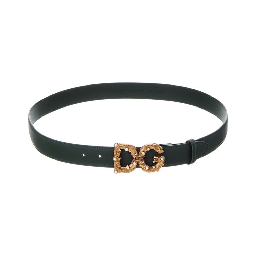 Dolce & Gabbana Dg Logo Leather Belt, Green